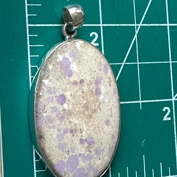 Phosphosiderite sterling silver pendant . Unique pattern large stone - Picture 4 of 5
